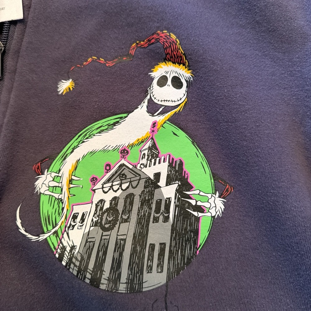 Disney Haunted Mansion Holiday Nightmare Before Christmas Zip Hoodie M Jack Zero